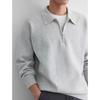 Suéter de solapa de alta calidad con media cremallera para hombre, otoño e invierno, estilo maduro ligero, suéter casual suelto de estilo coreano simple, moda