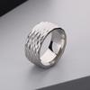 Anel de tendência europeia e americana banhado a vácuo personalizado retrô simples aço inoxidável 10mm diamante liso anel masculino