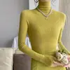 Suéter Gris de Cuello Alto Cachemir Sin Costuras para Mujer Otoño Invierno Ropa Interior Ajustado Cuello de Tortuga Tejido Capa Base para Mujer