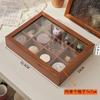Caja de Madera Transparente a Prueba de Polvo con Tapa de Madera y 12 Compartimentos, Caja de Almacenamiento Vintage para Joyería y Manualidades, Caja de Joyería con Rejilla, Venta al Por Mayor desde el Fabricante