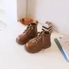 Botas de exterior antideslizantes para niños y niñas, estilo británico, botines de otoño e invierno, botines Martin para niños, botas de cuero