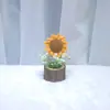 228 Planta em Vaso Tricotada à Mão Decoração de Casa Produto Acabado Flores Artificiais Tricotadas Flores de Crochê com Fio Girassol Buquê Presente