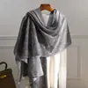 Xale Grande de Caxemira Pura para Mulheres Outono Inverno Sensação de Alto Padrão Cachecol Aquecedor de Pescoço Envoltório Externo Espesso e Quente Cachecol de Caxemira de Luxo Leve