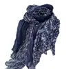 Bufanda larga plisada floral estilo bosque para mujer, bufanda larga texturizada, calentador de cuello de bloques de color, adecuado para capas diarias y como chal decorativo o pañuelo de seda