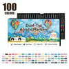 Los Marcadores Acrílicos de Doble Punta Suave y Dura Más Vendidos de Amazon Set de Papelería para Pintura Infantil 120 Colores Marcadores para Graffiti
