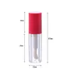 Nuevo tubo de brillo de labios en rosa con un degradado de ola, tubo de brillo de labios negro, herramienta dispensadora, material de empaque cosmético, tubo de brillo de labios vacío