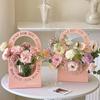 Fabricante Personalizado Bolso Tote Plegable con Apertura para Ventana Bolso de Mano con Flores Día del Maestro Regalo 520 Diseño de Apertura para Ventana