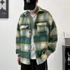 Abrigo de lana para hombre, nuevo estilo primavera/otoño, diseño de solapa moderno, chaqueta casual holgada con un toque de elegancia inspirada en Chanel, adecuada para adolescentes