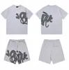 Marca de moda estilo americano SYNA WORLD Traje de manga corta estilo taladro High Street Hip Hop Ins Verano Pantalones cortos casuales para hombres y mujeres