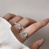 Anillo de piedra de grieta de hielo Aurora azul hielo para mujer, nicho ligero, lujo, simple, apertura avanzada, anillo ajustable, nuevo estilo