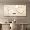 Pintura Decorativa Transfronteriza de Lujo Ligero para Restaurante Nuevo Reloj Electrónico Sala de Estar de Alta Gama Pared de Fondo para Restaurante Calendario Perpetuo Pintura Colgante