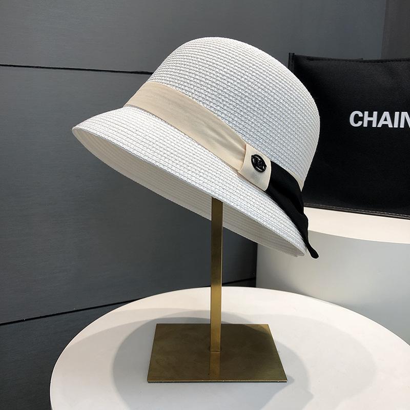 日系草帽女夏季出游海边洋气礼帽法式英伦遮阳防晒M标渔夫太阳帽