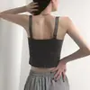 Camisola Feminina Pequena com Bojo Popular na Internet Peça Única Costas Bonitas Roupa Íntima Branca Peça Externa Tomara que Caia Verão
