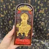 Suprimentos Taoístas Montanha Longhu Madeira de Juba Natural Esculpida Símbolo do Salvador Celestial Taiyi Senhor Celestial Símbolo Dourado Pintado à Mão Estátua de Taiyi