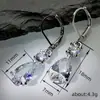 Pendientes de Zirconia Blancos con Forma de Gota Transfronterizos Europeos y Americanos Temu para Mujer, Lujo Accesible, Pendientes Sencillos y de Alta Gama