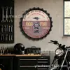 Decoração de parede de fundo para clube de reparo de carros com tampa de cerveja estilo industrial pôster de lata 35cm40cm