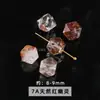 Jingdian Jewelry Cristales Naturales Perlas Octagonales Perlas Sueltas Pulsera DIY Hecha a Mano Pulsera Cristal Fantasma Rojo Perlas Sueltas Accesorios