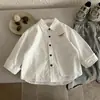 Camisas para Niños, Estilos de Primavera y Otoño, Tops Casuales Versátiles de Manga Larga de Algodón, Chaquetas, Camisas de Algodón para Niños y Niñas
