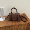 Bolsa Boston de couro fosco para mulheres, estilosa, simples, versátil, grande capacidade, para o trabalho, bolsa transversal, bolsa de ombro, nicho