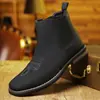 Botines Chelsea de Venta Caliente Transfronteriza, Botas Casuales para Hombre, Botas de Caña Alta de Color Sólido para Hombre, En Stock, Dropshipping de una Pieza