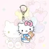 Transfronteiriço Novo Gato Hellokitty Coração Fofo Pingente de Chaveiro de Acrílico Pingente de Joia para Mochila Escolar