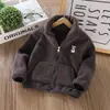 Abrigo infantil Rantuo 26 abrigo de forro polar liso para niños de invierno, engrosado para niños y niñas, esencial para el calor en invierno, transfronterizo