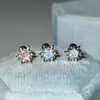 Prego de Orelha Exquisito com Estrela de Seis Pontas Cravejada de Diamantes Zircônia Grande Brincos Studs de Orelha Estrela Awn