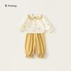 Nuevo Conjunto de Ropa Infantil Bangxuan para Niñas, Conjunto de Dos Piezas con Camisa y Cuello de Muñeca para Primavera y Otoño, Atuendo de Otoño Infantil para Niñas