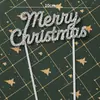 Decoraciones Navideñas 2025 Oso Polar Adornos para Pastel Merrychristmas Fieltro Pedrería Pino Enchufe