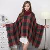 Comercio Exterior Hilo especial único 2023 nuevo chal tipo capa para mujer otoño e invierno doble uso grueso cuello alto bufanda a cuadros