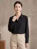 2026 Verano Nuevo Estilo Camisa de Seda de Morera Cardigan de Manga Larga para Mujer Blanco Ropa de Trabajo Elegante Top de Cuello Cuadrado