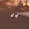 Aretes de plata esterlina S999 con circonita, cierre de rosca, clavo para cartílago, aretes pequeños para mujer, agujero en la oreja, para dormir, aretes colgantes pop-up gratuitos