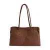 Bolso Tote Grande de Gamuza Mate para Mujer Bolso de Mano para Viajes Cotidianos Bolso de Hombro Individual con Sensación Relajada y Perezosa Bolso Grande Retro