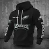 Jerseys de equipo transfronterizos europeos y americanos de talla grande, estampado digital 3D, corte holgado, con cremallera, con capucha, sudaderas deportivas, sudaderas de invierno