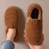 Zapatos de Algodón de Cobertura Total para Invierno con Forro de Felpa, Engrosados, Antideslizantes, Suela Gruesa, para Uso en Casa y al Aire Libre, sin Cordones, Suaves, Cálidos, Pantuflas de Algodón para Pareja
