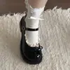 Zapatos Mary Jane redondos lindos de estilo japonés con lazo y encaje para mujer, nuevo modelo de otoño 2026, adecuados para combinar con faldas, zapatos planos de cuero