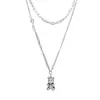 Collar de oso apilado de doble capa moda femenina estilo frío ins hip hop cadena larga para suéter cadena de suéter diseño de nicho
