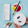 Paleta Anticaída Forma de Flor de Ciruelo Cerámica Falsa Tamaño Grande Paleta de Pintura Para Estudiantes de Arte Niños Pinturas Gouache Agua