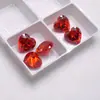Zircônio em Forma de Coração com Base Pontiaguda na Cor Vermelho-Alaranjada, Pedra Solta, Gema Sintética para Cravação em Brincos, Anéis, Acessórios DIY