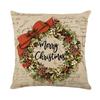 Almofada Infantil com Estampa de Desenho de Natal Sino do Papai Noel Almofada para Sala de Estar Almofada de Linho com Tema de Feriado