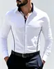 Comercio Exterior Amazon Ropa Nueva para Hombre Bloque de Color Cuello Triángulo Manga Larga Camisa Talla Europea Moda Juvenil Casual Camisa Sencilla