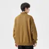 Chaqueta de cárdigan de punto con cuello alto para hombre, primavera, otoño, invierno 2026 nuevo estilo, prenda exterior casual de corte holgado, suéter moderno