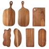 Tabla de cortar de madera de acacia estilo japonés transfronteriza Tabla de cortar pequeña Bandeja para cafetería Plato de cena de madera maciza Tabla resistente al calor Bandeja para alimentos