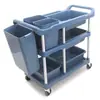 Carrito de Reparto de Comida, Carrito de Restaurante Móvil, Carrito Comercial de Recogida y Entrega de Comida para Restaurante, Carrito de Mano de Tres Niveles para Hotel para Servir Platos