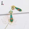 Estilo Antiguo Hanfu Cheongsam Azul Quemado Esmalte Hebilla de Solapa Prensada Broche de Borla Accesorios Colgante de Nudo Chino de Goteo de Aceite con Doble Agujero