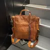 Mochila Vintage de Cuero Suave para Mujer 2026 Nuevo Modelo Gran Capacidad Mochila para Viajes Diarios Moda Estilo Universitario Mochila Escolar
