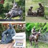 Escultura de Bronce Fundido de la Figura Antigua Laozi, Escultura Grande de Latón de Laozi Montando una Vaca, Estatua Miniatura de Bronce de Jardín Cultural Antiguo