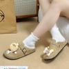 Lindas Chanclas Casuales de Dibujos Animados para Niñas Birkenstock Otoño e Invierno Shirley Rose Retro Calzado de Exterior Planos Chanclas de Punta Media