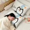 Almohada de frijol de algodón 100% clase A reversible para niños con dibujos animados, estampados lindos, funda de almohada amigable con la piel, núcleo de almohada para jardín de infantes