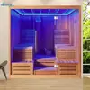 Sauna de Abeto de Hierro Importado Canadiense Más Vendido Asiento Doble Reclinable y Habitación de Baño de Vapor Seco Reclinable Estufa Harvia Habitación de Vapor